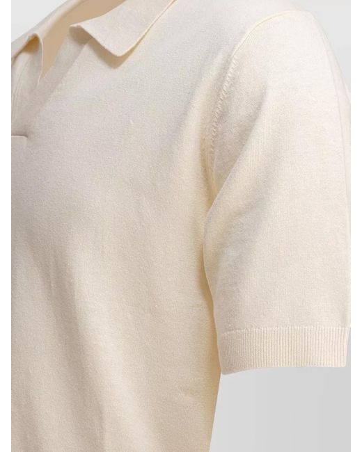 Norse Projects Natural Leif Knitted Polo Shirt Short Sleeves for men