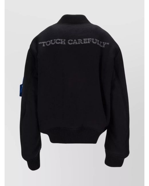 Off-White c/o Virgil Abloh Black Wool Bomber Jacket for men