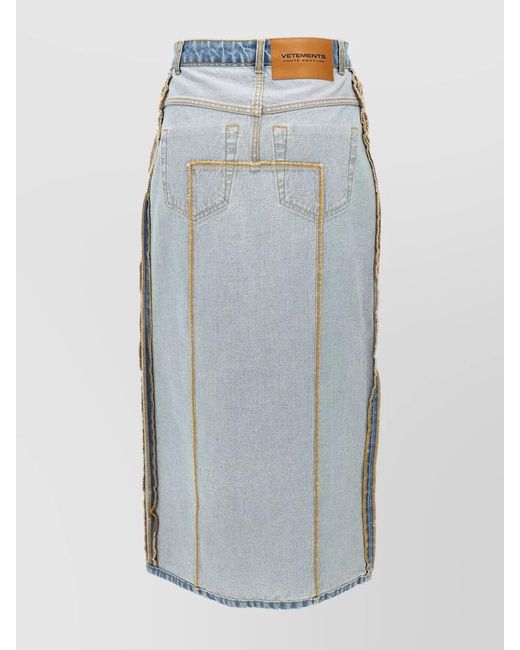Vetements Blue Cotton High-Rise Denim Skirt