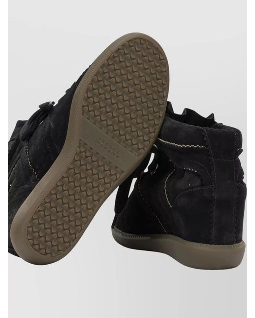 Isabel Marant Black Bobby Lace Up Wedge Heel Sneakers