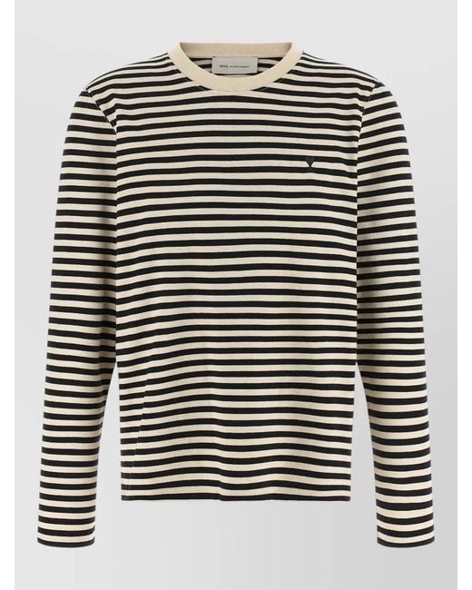 AMI Black Ami De Coeur Striped Knit Long Sleeve