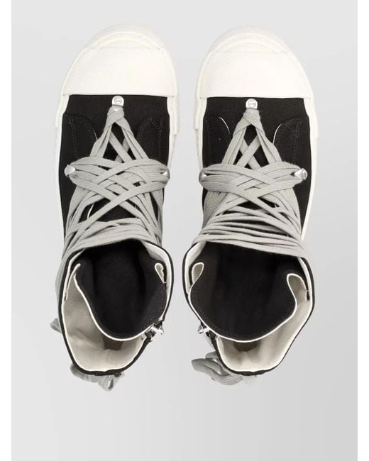 Rick Owens Multicolor Lace Up High Top Boots Contrast Sole for men