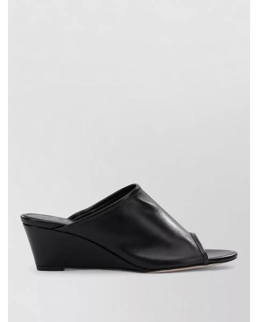 Aeyde Black Leather Heeled Mules