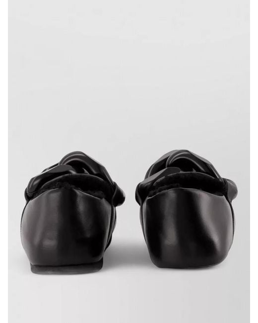 J.W. Anderson Black Chain Detail Leather Loafers Closed Back