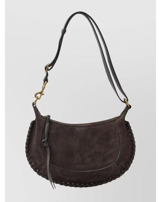 Isabel Marant Black Oskan Moon Shoulder Bag With Adjustable Strap