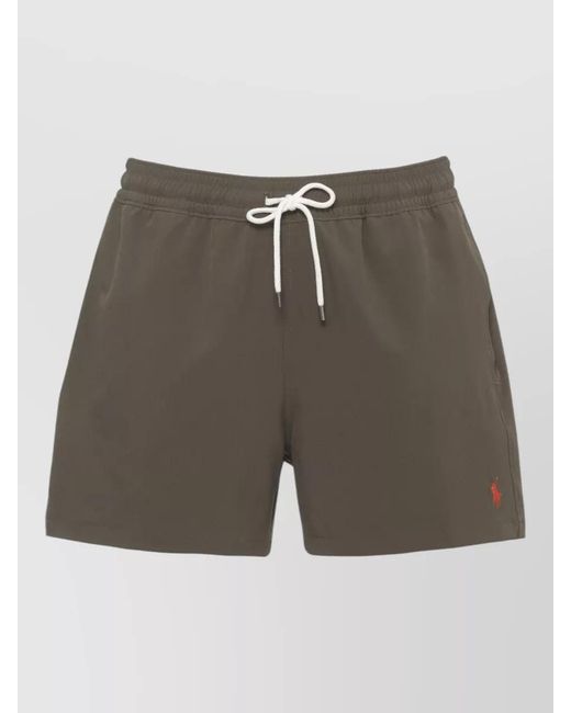 Ralph Lauren Gray Swim Shorts Rear Pocket Side Pockets for men