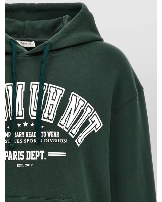 Ih Nom Uh Nit Green College Style Hoodie Kangaroo Pocket for men