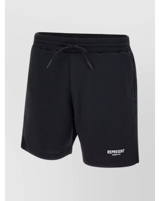 Represent Blue Logo-Print Shorts for men