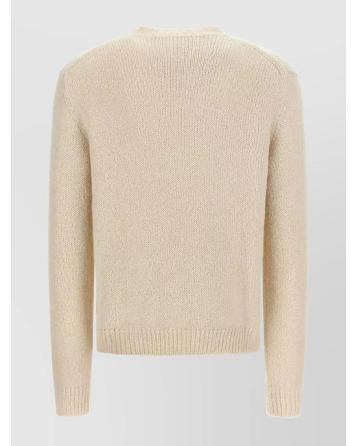 Jil Sander Natural Alpaca Wool Oversized Crewneck Jumper for men