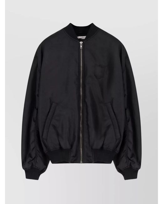 Ih Nom Uh Nit Black Padded Ribbed Nylon Bomber Jacket for men
