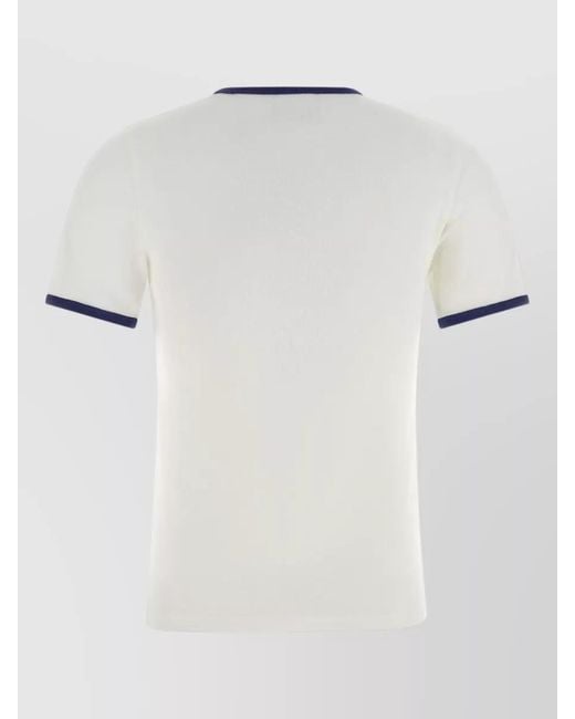 Courreges White Cotton Slim-Fit Short-Sleeve Logo-Patch T-Shirt
