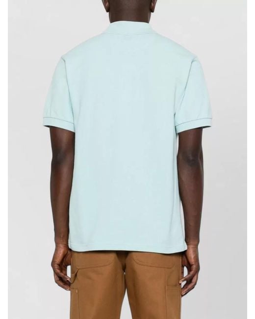 KENZO Blue Short-Sleeve Polo Shirt for men
