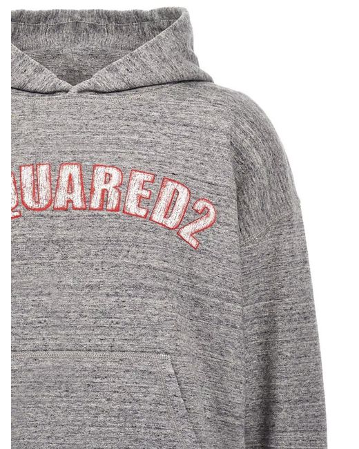 DSquared² Gray Cotton Hoodie for men