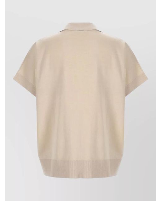 Aspesi Natural Polo Collar Knit Shirt Short Sleeves