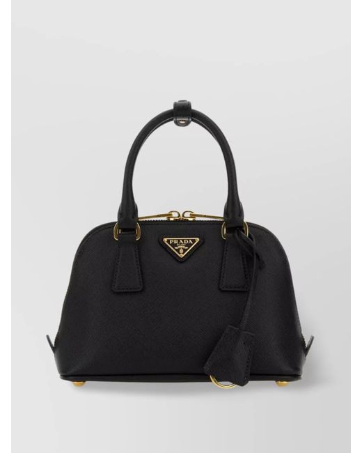 Prada Black Handbag Leather Top Handles