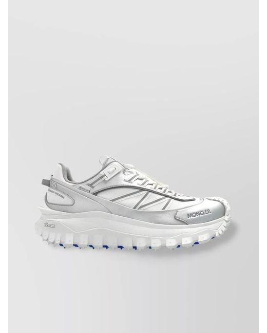 Moncler White Leather Low-Top Sneakers for men