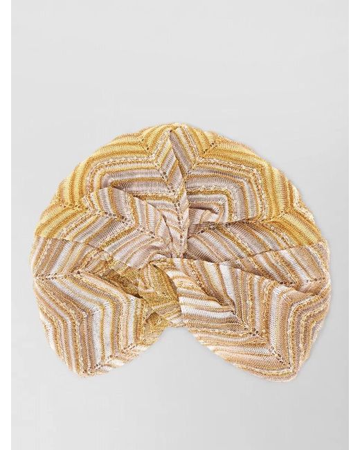 Missoni Viscose Blend Head Wrap Sequined Metallic