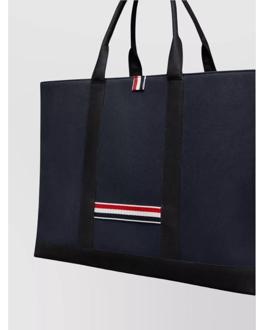 Thom Browne Blue Leather Tool Tote Bag