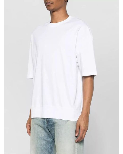 Calvin Klein White Mercerized Crew Neck Short Sleeve T-Shirt for men