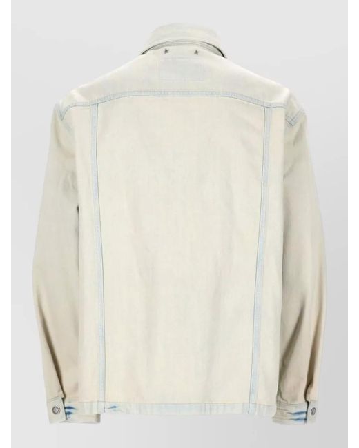 Golden Goose Deluxe Brand Natural Denim Jacket Chest Pocket Embroidery for men