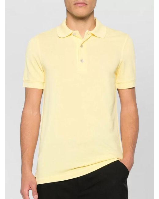 Tom Ford Yellow Short-Sleeve Polo Shirt for men