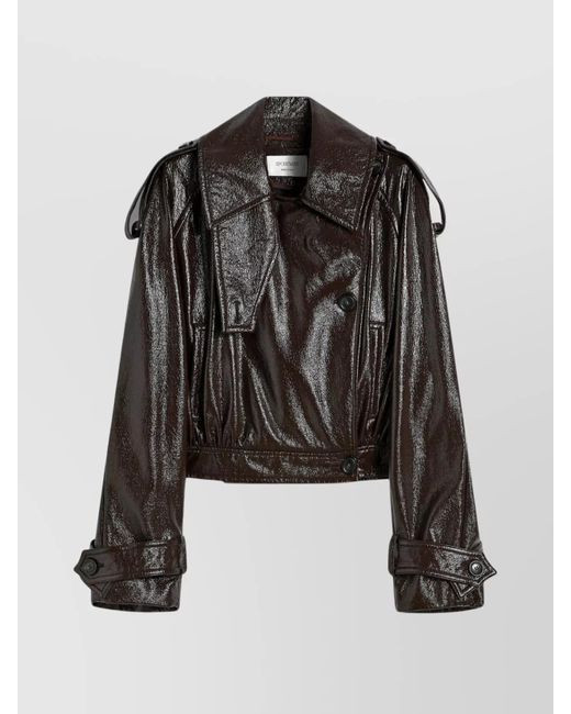 Sportmax Black Patent Coated Cropped Jacket