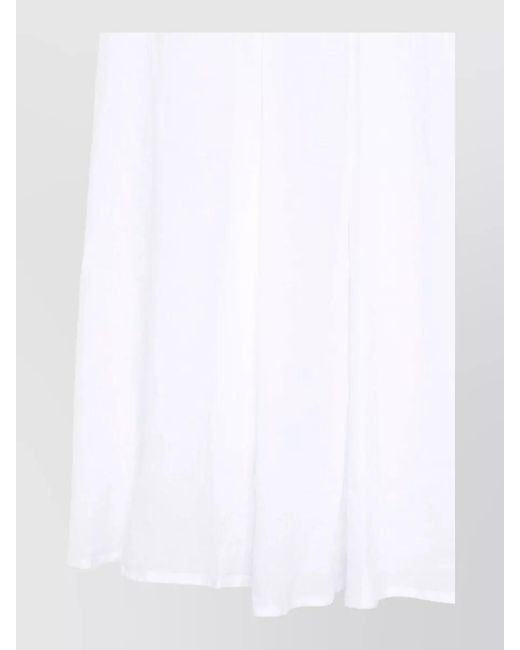120% Lino White High Waisted Linen Skirt Breathable Design