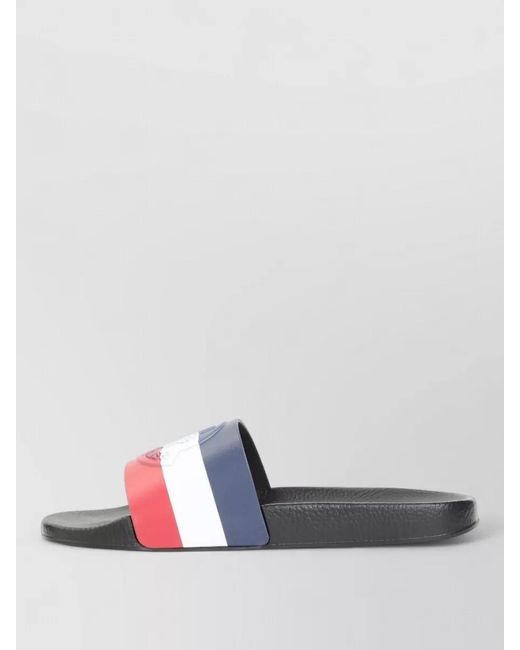 Moncler Gray Basile Sandals Tricolor Logo Strap Outsole for men