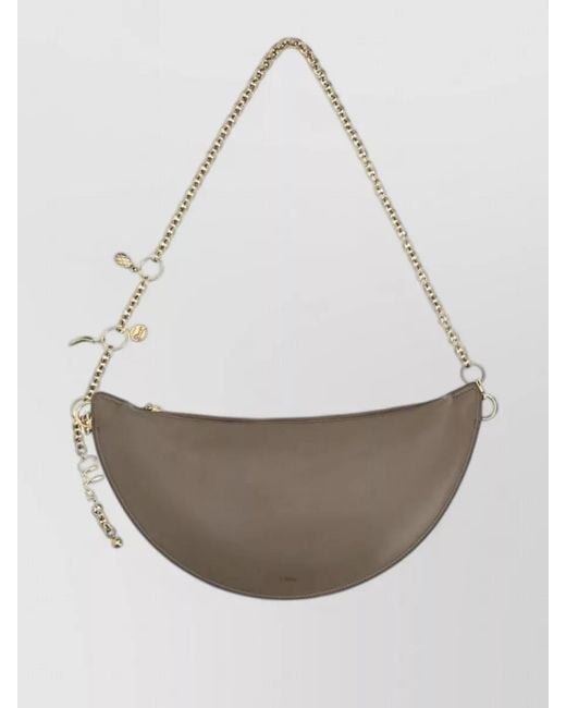 Chloé White Calf Leather Bos Taurus Shoulder Bag Chain