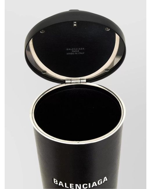 Balenciaga Black Coffee Cup Shaped Leather Clutch