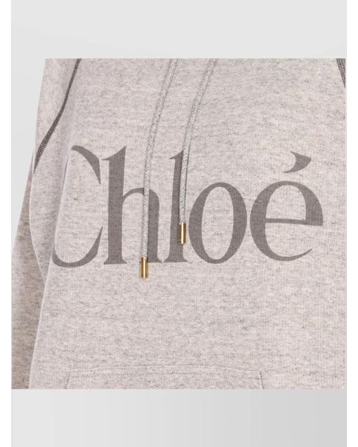 Chloé Gray Oversized Logo Hoodie