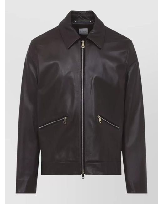 Paul Smith Black Lamb Leather Regular-Fit Jacket for men
