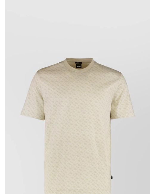 Boss Natural Cotton Jacquard Regular-Fit Short-Sleeve T-Shirt for men