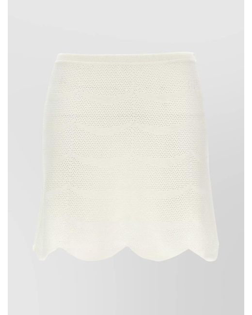Tom Ford White Crochet Mini Skirt