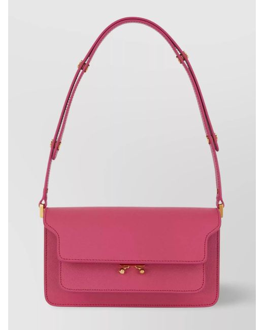 Marni Pink Museo Leather Shoulder Bag