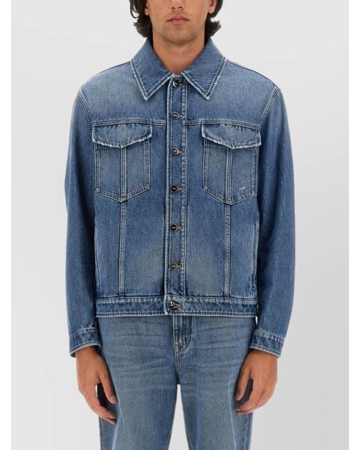 Fendi Blue Denim Regular-Fit Jacket for men