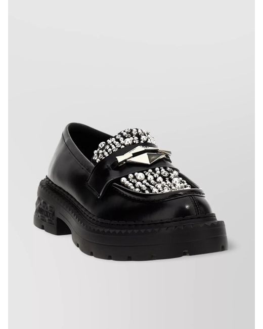 Jimmy Choo Black Leather Loafers