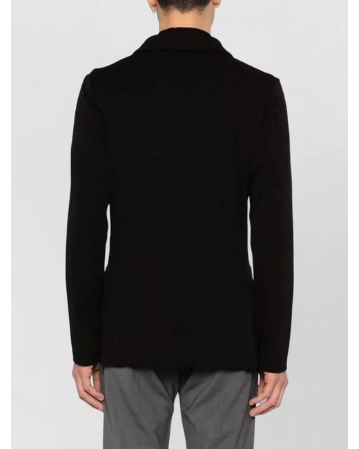 Lardini Black Knit Jacket Notch Lapel Design for men
