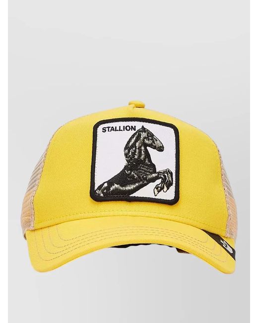 Goorin Bros Metallic Stallion Patch Trucker Hat Curved Brim Mesh