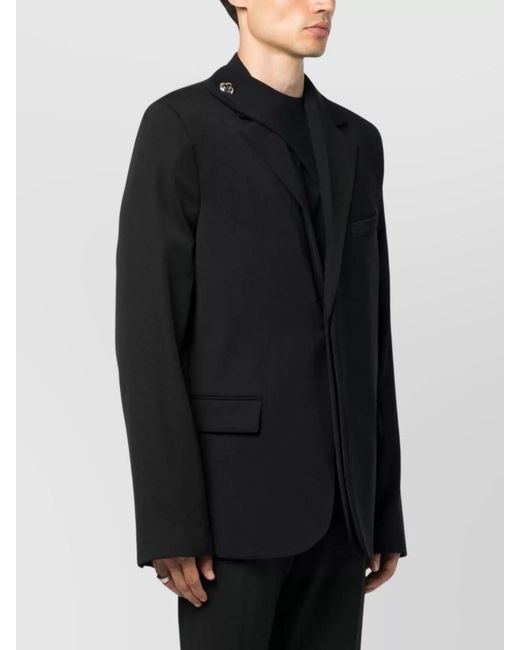 BOTTER Blue Virgin Wool Single-Breasted Blazer for men