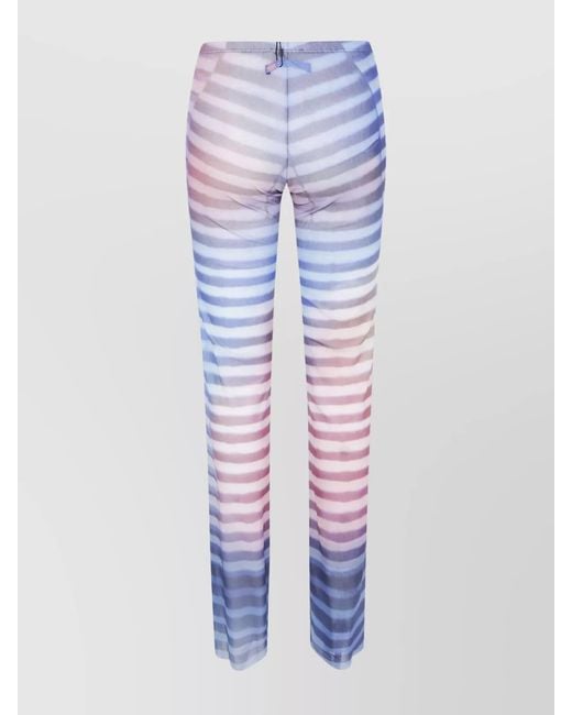 Jean Paul Gaultier Blue Printed Mesh Flared Trousers