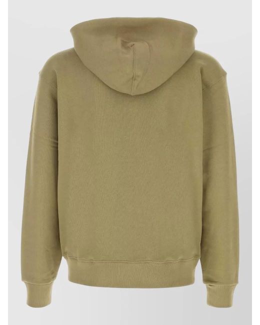 KENZO Green Cotton Hooded Sweatshirt Kangaroo Pocket Design for men