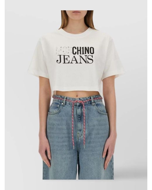 Moschino White Cropped T-Shirt