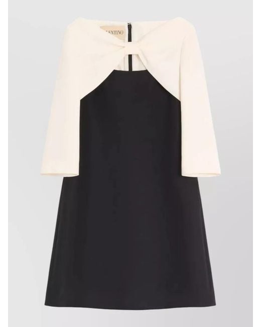Valentino Garavani Black Silk Virgin Wool Short Dress