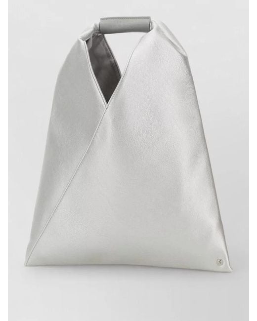 MM6 by Maison Margiela Gray Japanese Shoulder Bag Synthetic Leather Top Handle