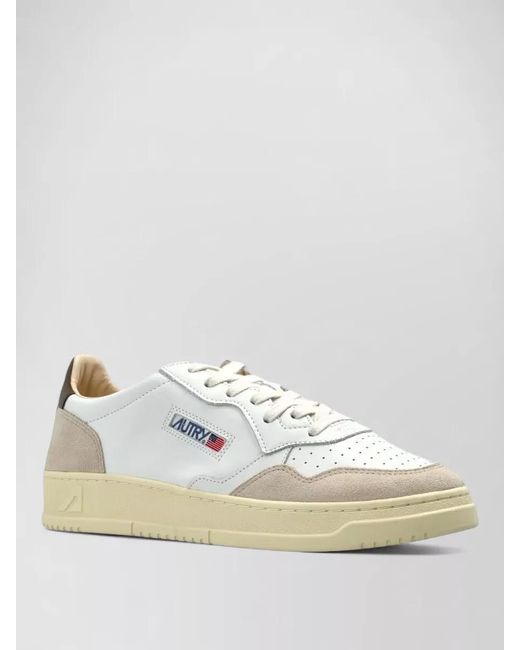 Autry White Leather Low-Top Sneakers for men