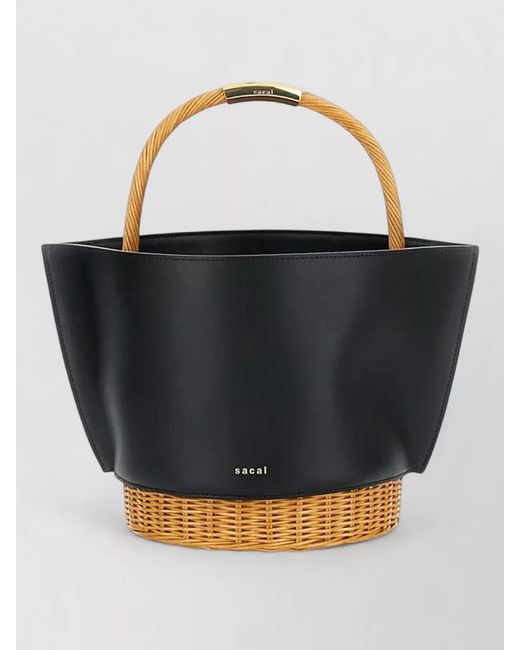 Sacai Blue Leather Bucket Shoulder Bag