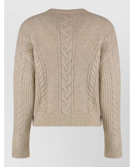 Max Mara Natural Cropped Alpaca Blend Boxy Knit Sweater