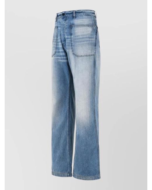 Acne Blue High Waist Wide Leg Denim Jeans for men