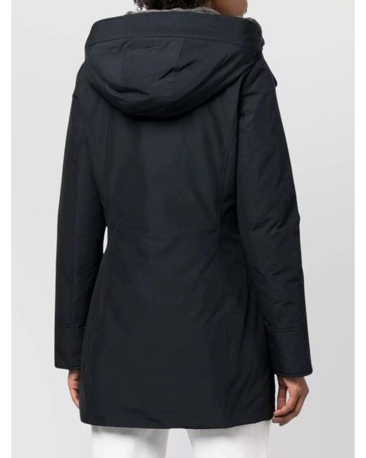 Woolrich Blue Down Hooded Puffer Jacket